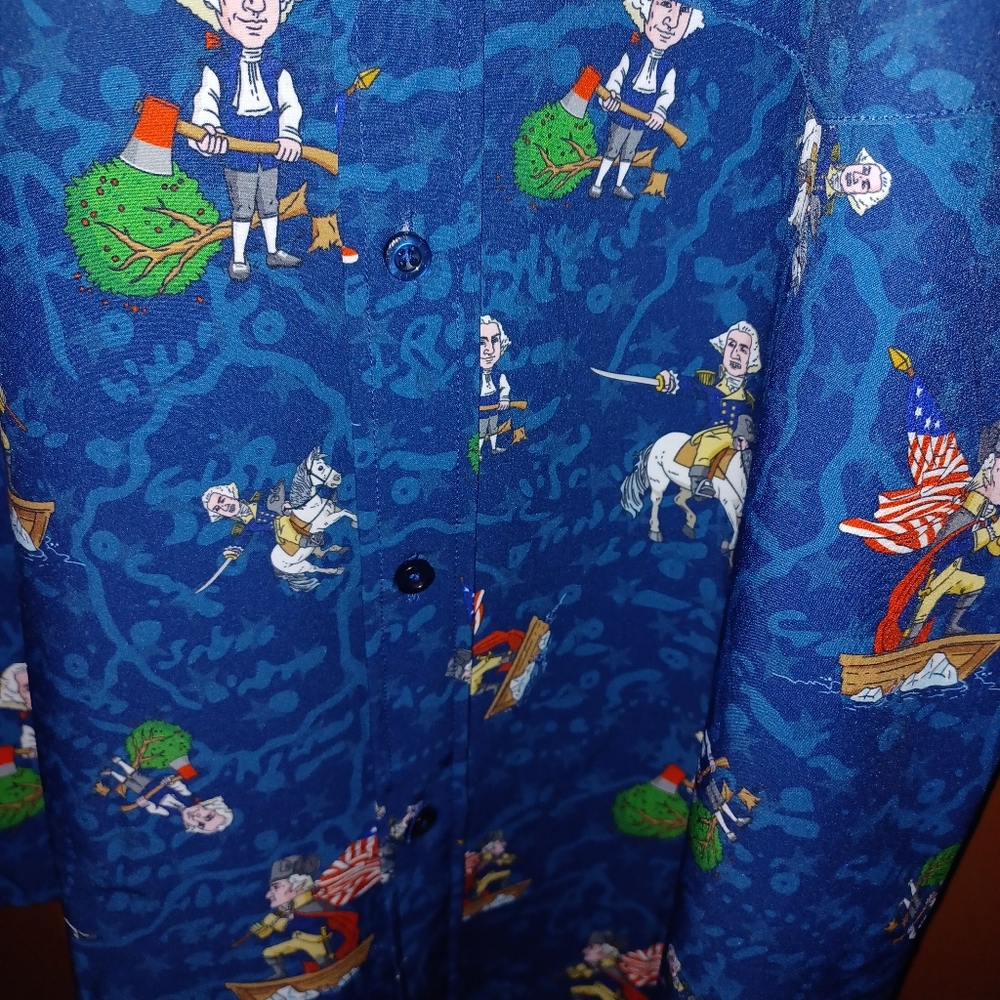 RSVLTS The Roosevelts Shirt Mens Medium Blue George Washington - Picture 3 of 6